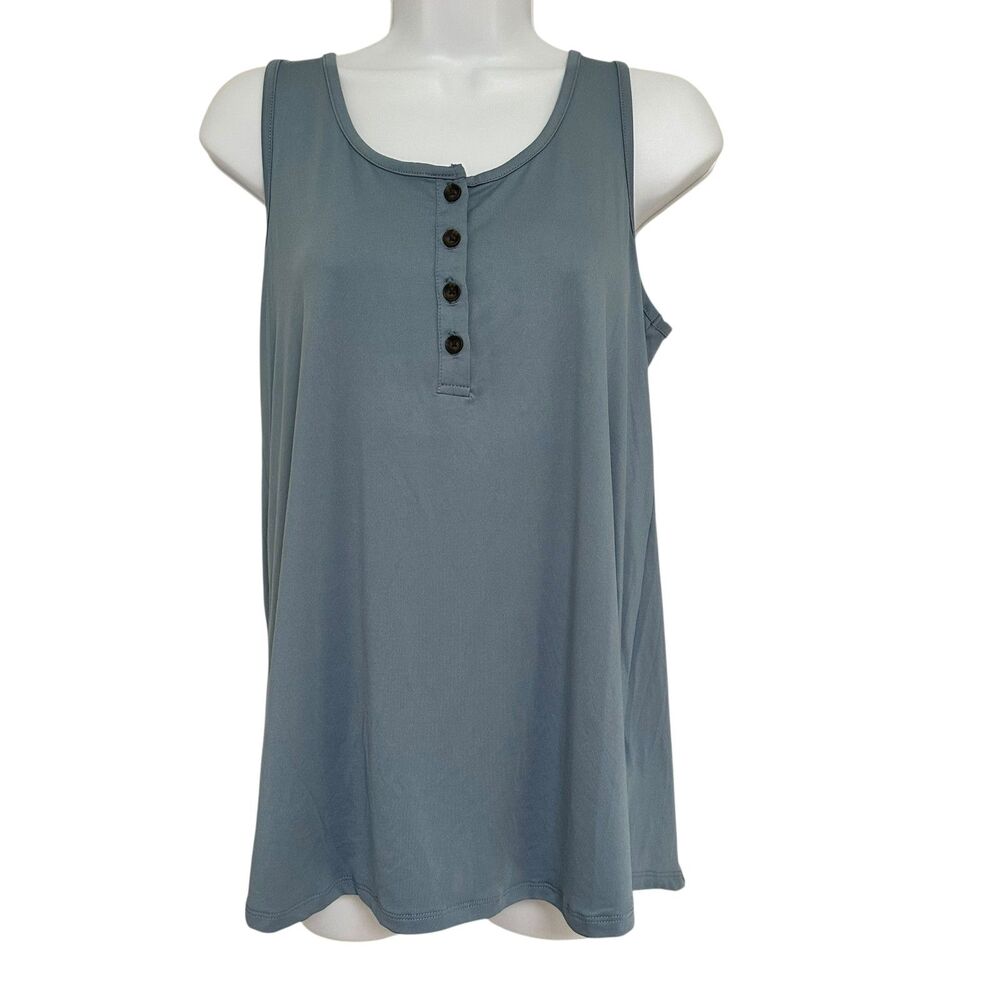 Ninexis Dusty Blue Button Top Tank Size L NWT